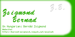 zsigmond bernad business card