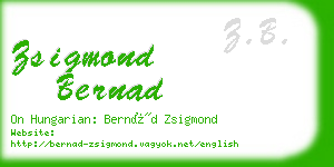 zsigmond bernad business card